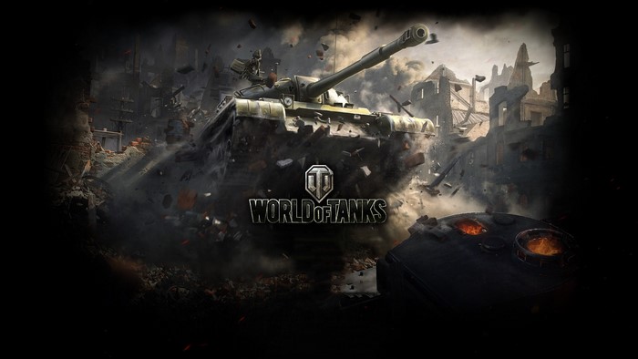World of Tanks game logo with a tank in battle