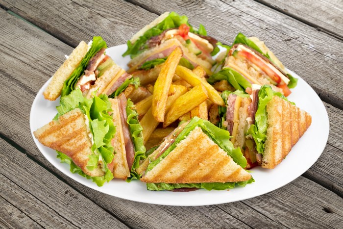 Sandwiches and French Fries on a Plate