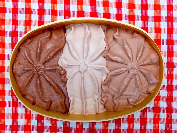 Ice cream assortment in a container