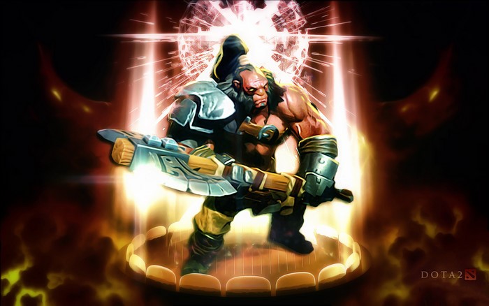 Axe from DOTA 2 holding a battle axe