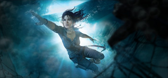 Lara Croft from Tomb Raider Underworld underwater