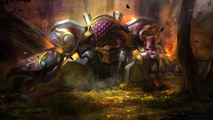 Timbersaw from DOTA 2 in a forest