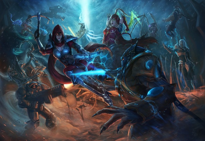 Heroes of the Storm characters in battle