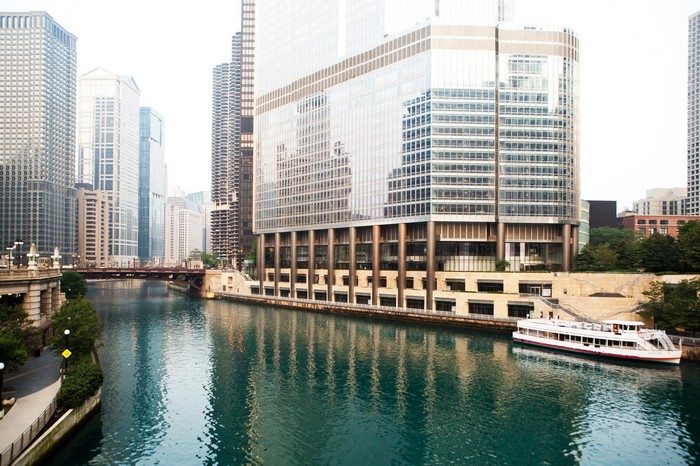 Chicago River with Trump International Hotel and Tower
