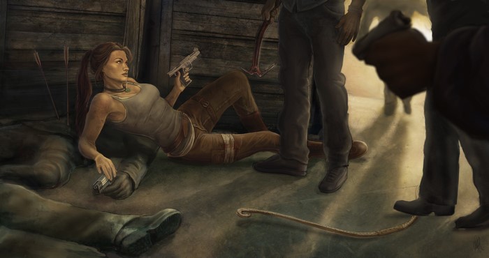 Lara Croft from Tomb Raider with Pistols
