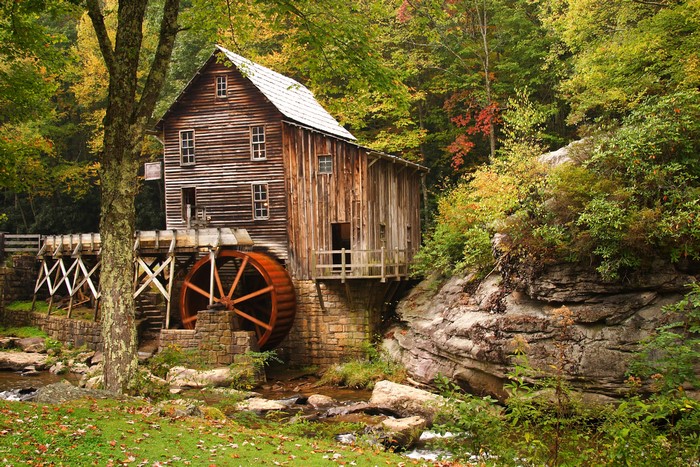 Glade Creek Grist Mill in Babcock State Park, USA