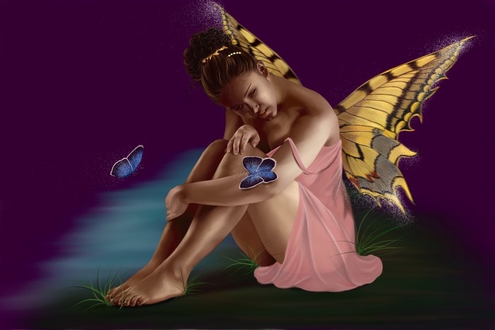Johana the fairy with butterfly wings