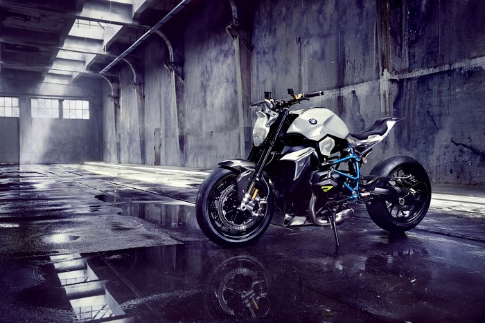BMW Concept Roadster motorcycle in warehouse