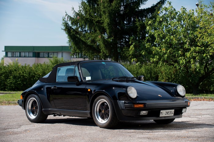 Black 1986-89 Porsche 911 Carrera 3.2 Cabriolet Turbolook