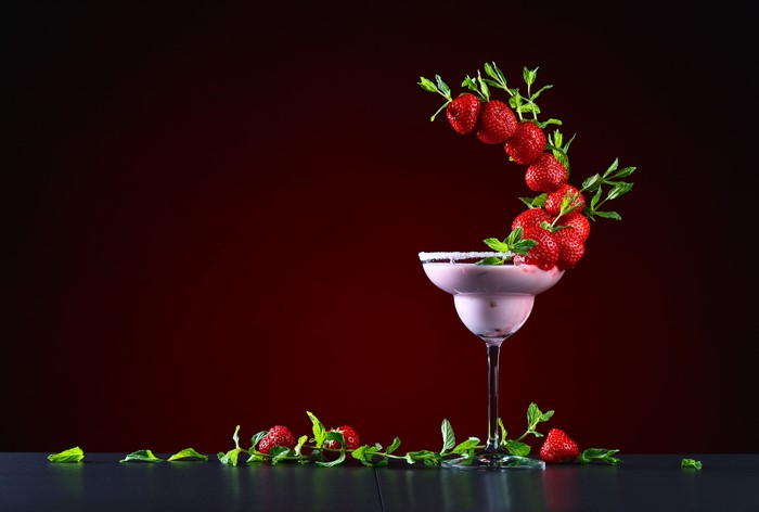 Strawberry Cocktail in a Margarita Glass