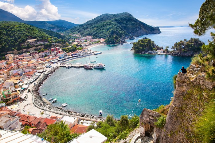 Parga port, Greece, from above