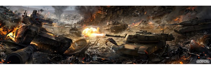 Armored Warfare: Tanks in a Destroyed Cityscape