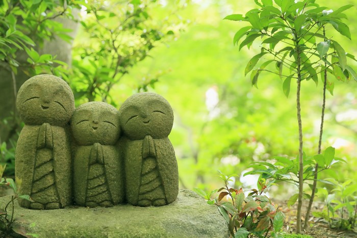 Jizo statues at Hase-dera Temple, Kamakura, Japan