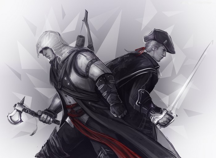 Connor and Haytham from Assassin's Creed