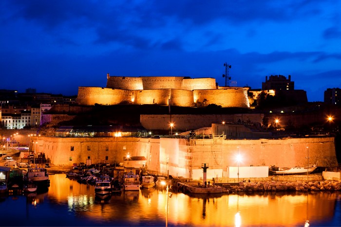 Fort Saint-Jean in Marseille at Night