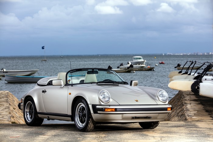 Silver 1989 Porsche 911 Carrera Speedster Cabriolet