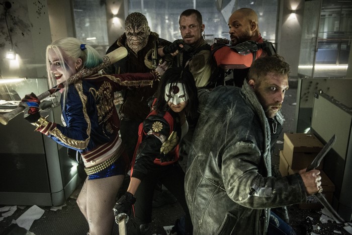 Suicide Squad 2016: Harley Quinn, Deadshot, Killer Croc, Katana, Diablo, and Slipknot