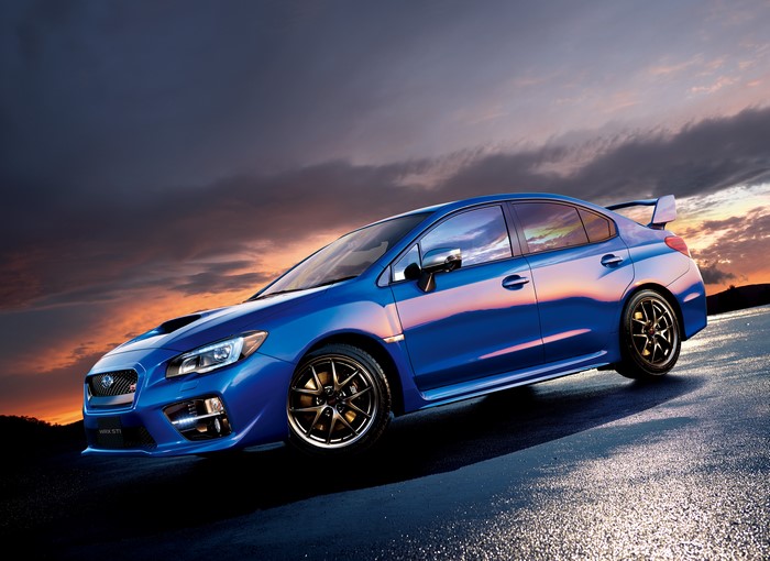 Blue Subaru WRX STI 2014 JP-spec