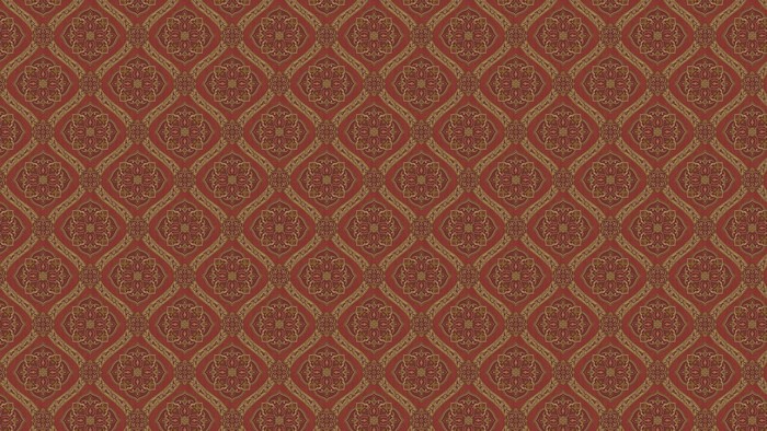 Red and gold ornate damask pattern