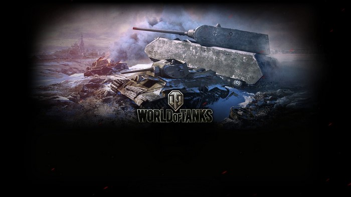 World of Tanks Maus and T-34 tanks in winter battle