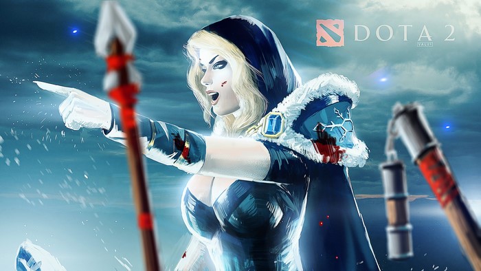 Crystal Maiden from DOTA 2 pointing forward