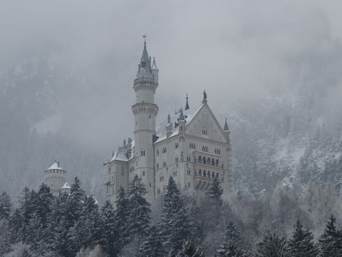 Neuschwanstein Castle in Germany during winter