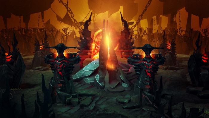 Dota 2 Hellish Throne Room with Magic Portal