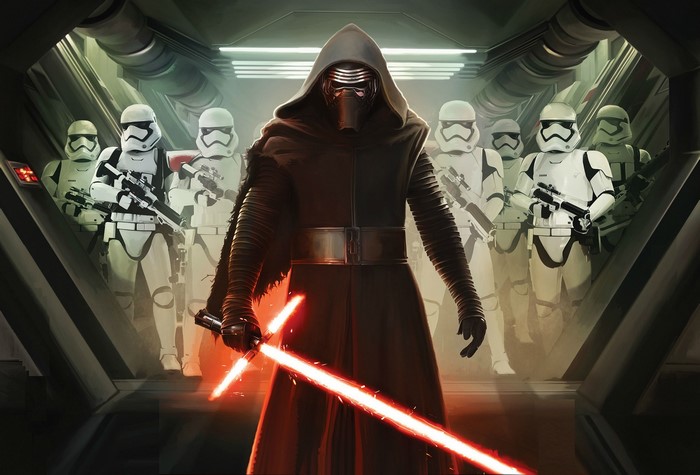 Kylo Ren and Stormtroopers from Star Wars