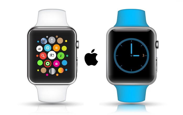 Apple Watch with different watch faces and bands