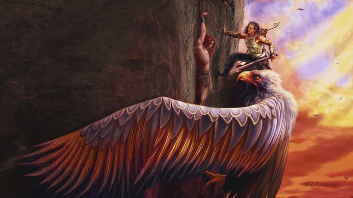Maedhros and Fingon rescued by Eagles