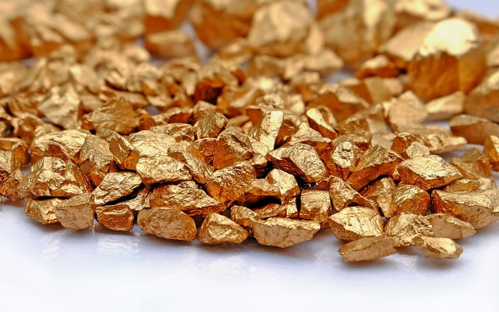 Pile of gold nuggets