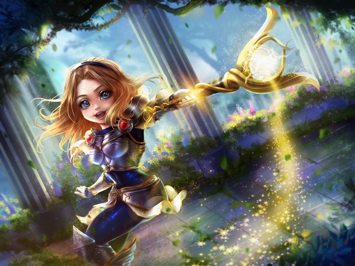 Chibi Lux from League of Legends with Mage Staff