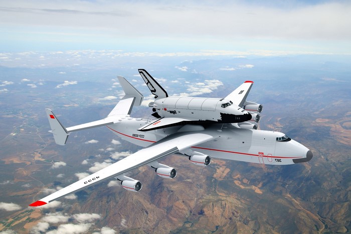 Antonov An-225 Mriya carrying the Buran space shuttle