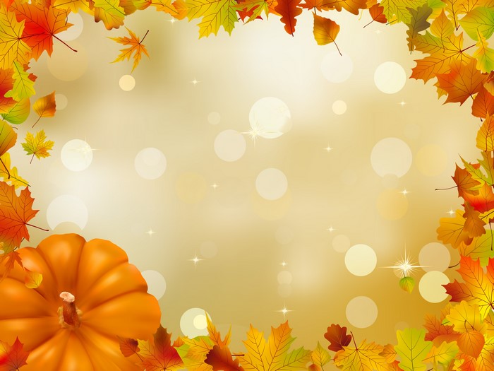 Autumn Leaves and Pumpkin Greeting Card Template