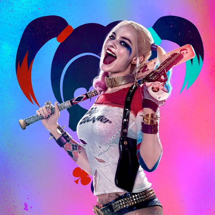 Harley Quinn from Suicide Squad holding a baseball bat