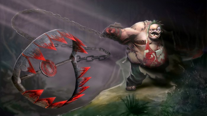 Pudge from DOTA 2 with a meat hook
