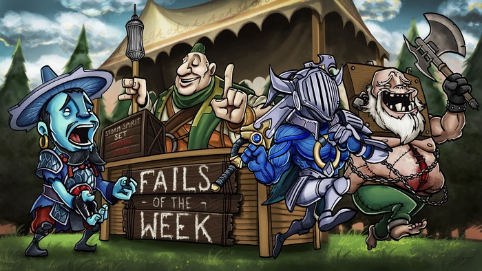 DOTA 2 characters at a 'Fails of the Week' stall