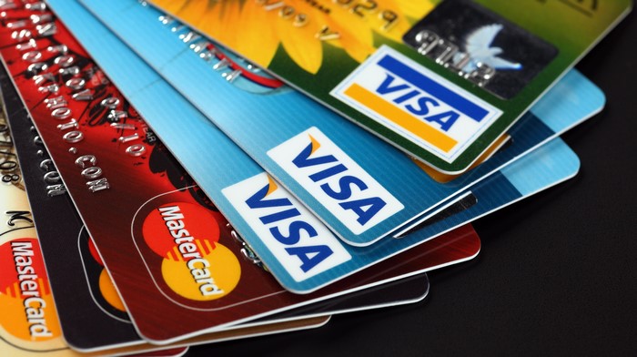Plastic Visa and Mastercard Credit Cards