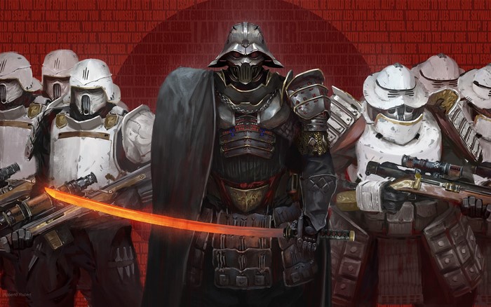 Darth Vader and Stormtroopers in Samurai Armor
