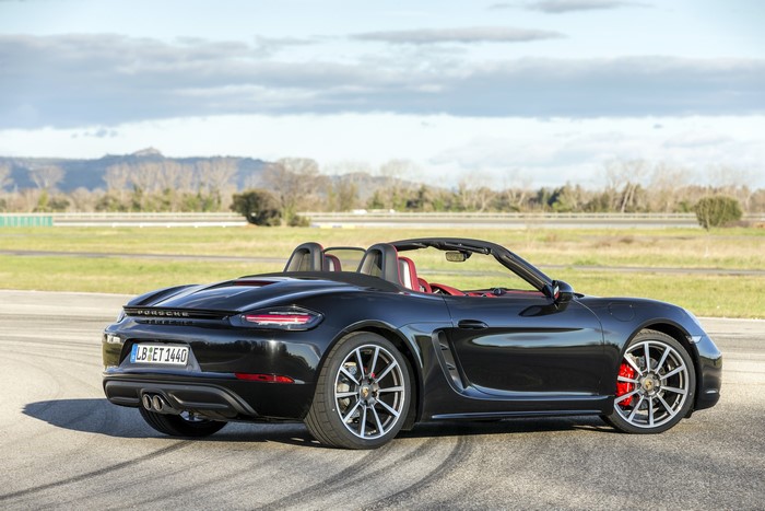 Black Porsche 718 Boxster Cabriolet