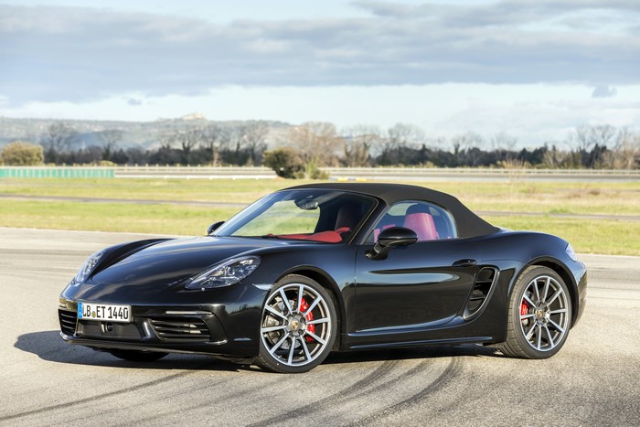 Black Porsche 718 Boxster Convertible