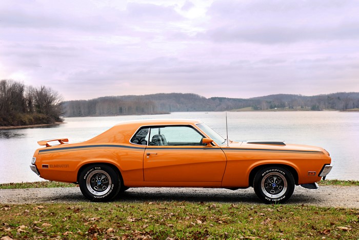 1970 Mercury Cougar Eliminator parked by a lake