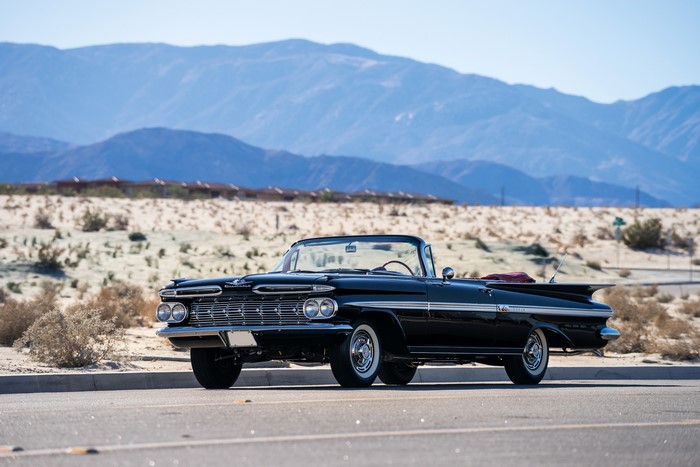 1959 Chevrolet Impala Convertible in Desert Landscape