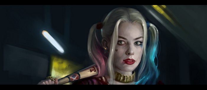 Harley Quinn from Suicide Squad holding a baseball bat