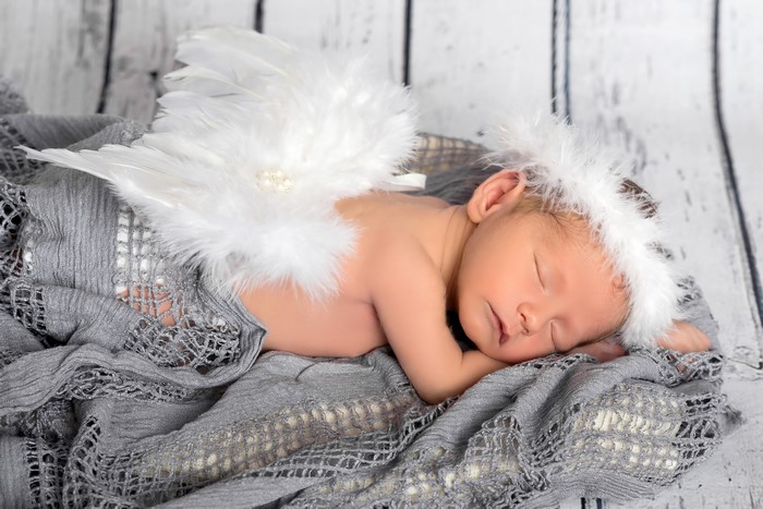 Newborn baby angel sleeping