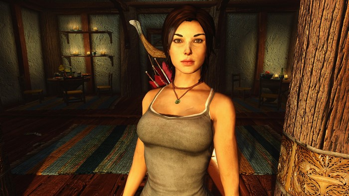 Lara Croft from Tomb Raider with bow and arrows