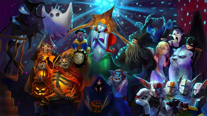 Dota 2 characters in Halloween costumes