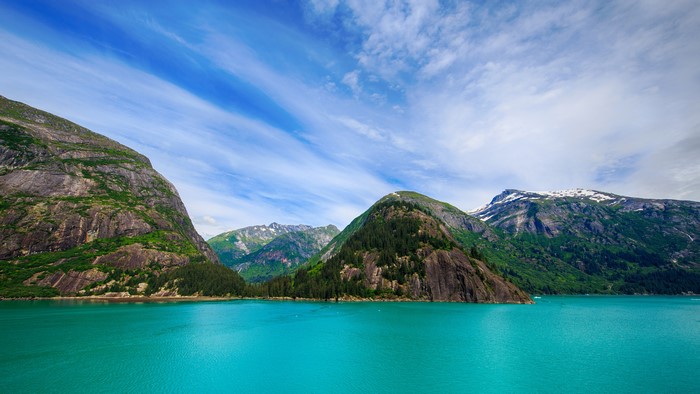 Turquoise Water and Mountains in Alaska