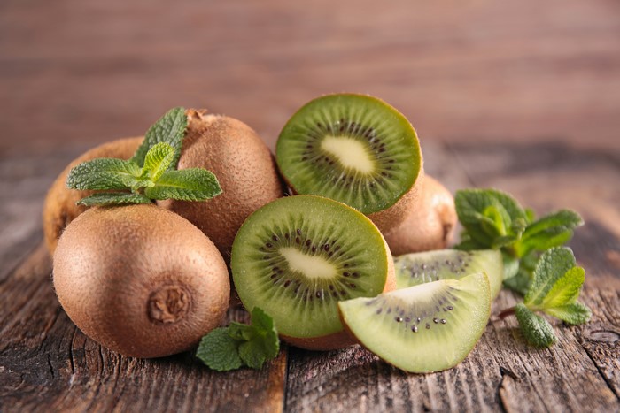 Kiwis and Mint Leaves