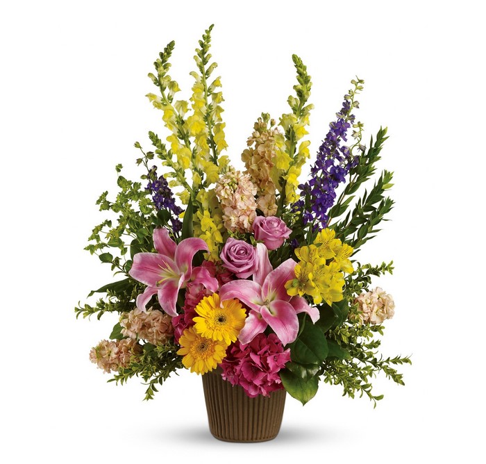 Colorful Flower Bouquet with Lilies and Roses
